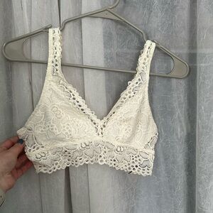 Aerie Bralette Bra- white lace small